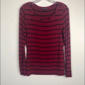 Cable + Gauge striped shirt M burgundy